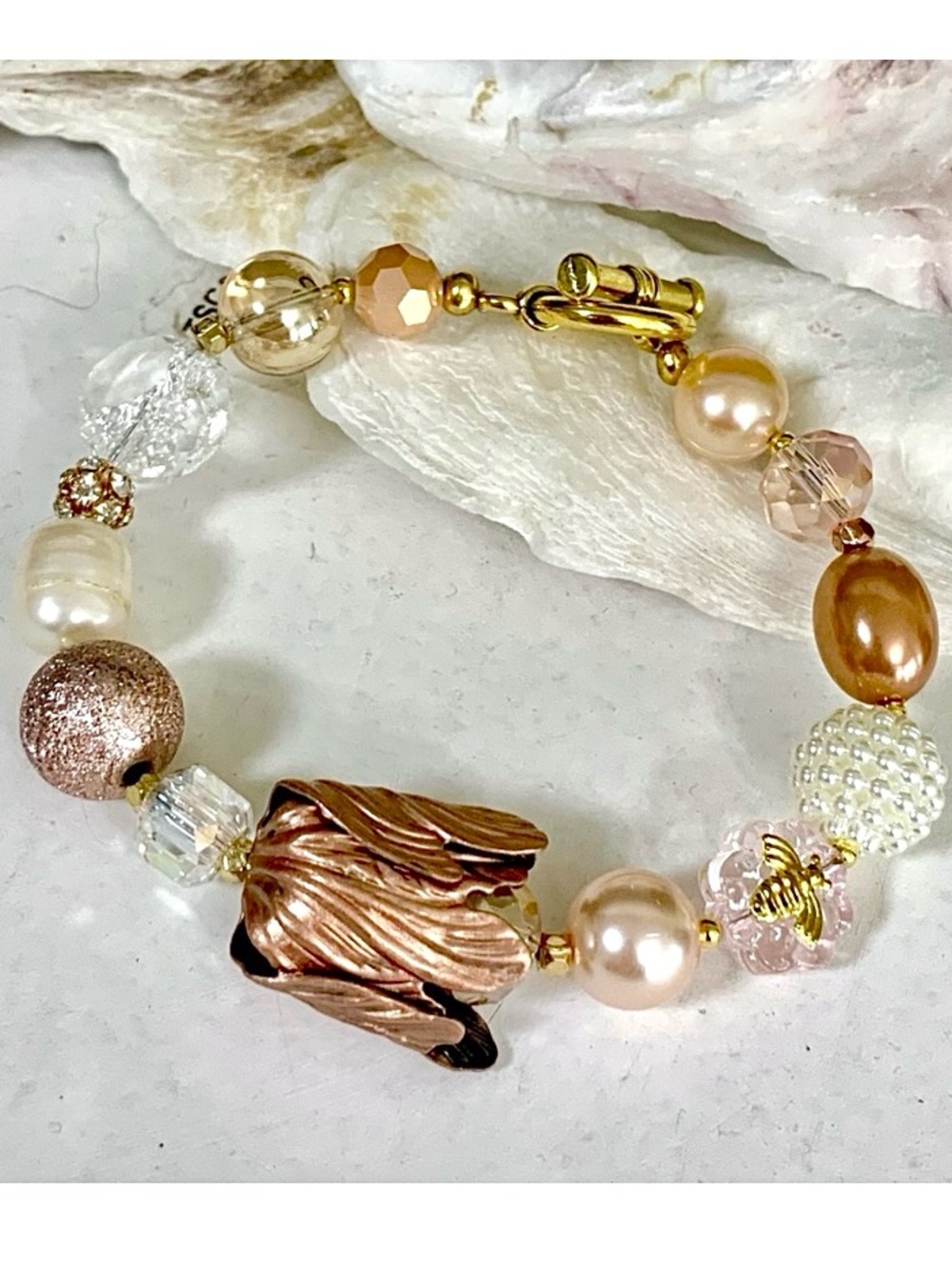Artisan Pearl Crystal & Glass Beaded Bracelet